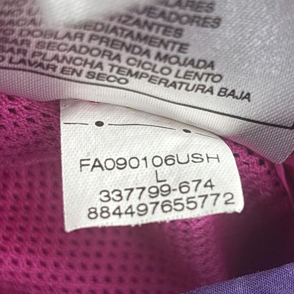 Nike Windbreaker Jacket Womens L Pink Purple Stripe Hooded Reversible Mesh - Picture 9 of 15